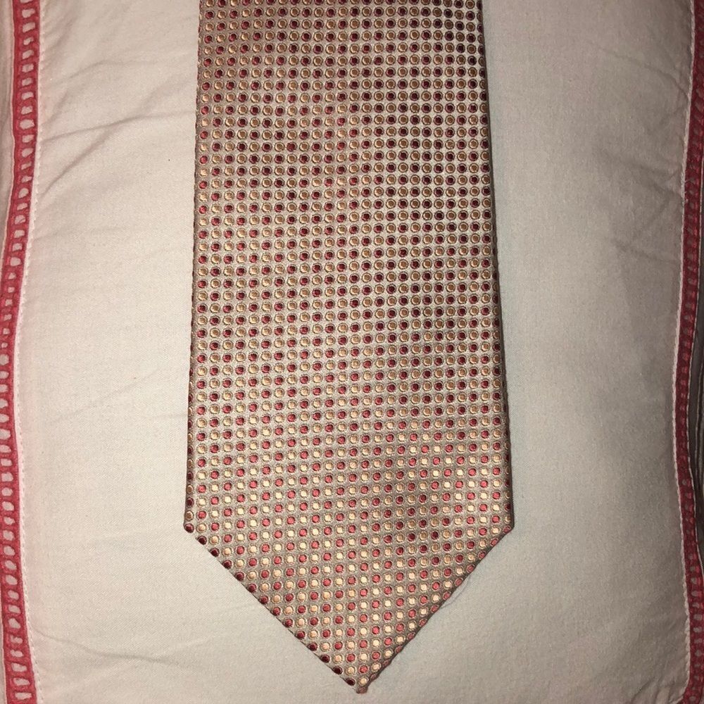 Geoffrey Beene Light Brown Polka Dot Tie